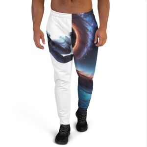 “Lost in the cosmos” Men’s joggers, athliesure, fitted, graphic,